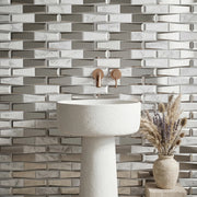 Carrara Marble & 3D Glass Mix 12-in x 12-in Glass Mosaic Wall Tile( 10 sq. ft. /Box )