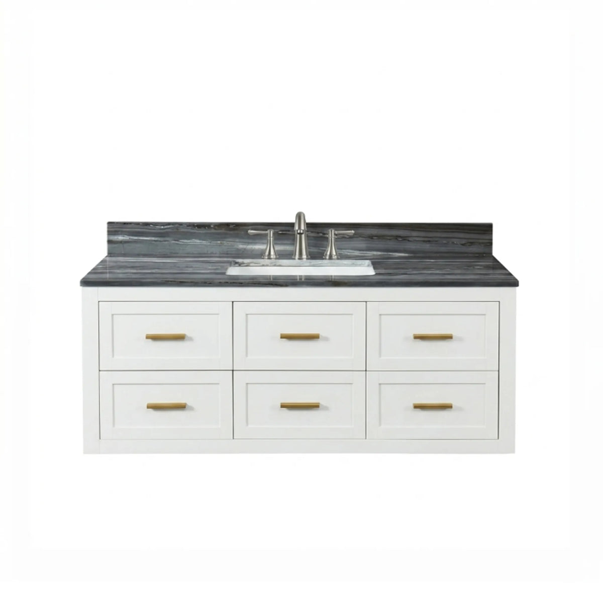 Ralph 48" Wall Mounted Vanity with Palissandro Blue Marble Top