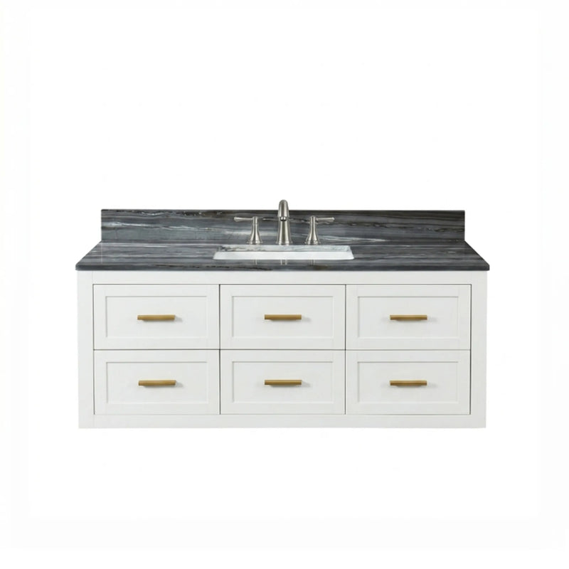 Ralph 48" Wall Mounted Vanity with Palissandro Blue Marble Top