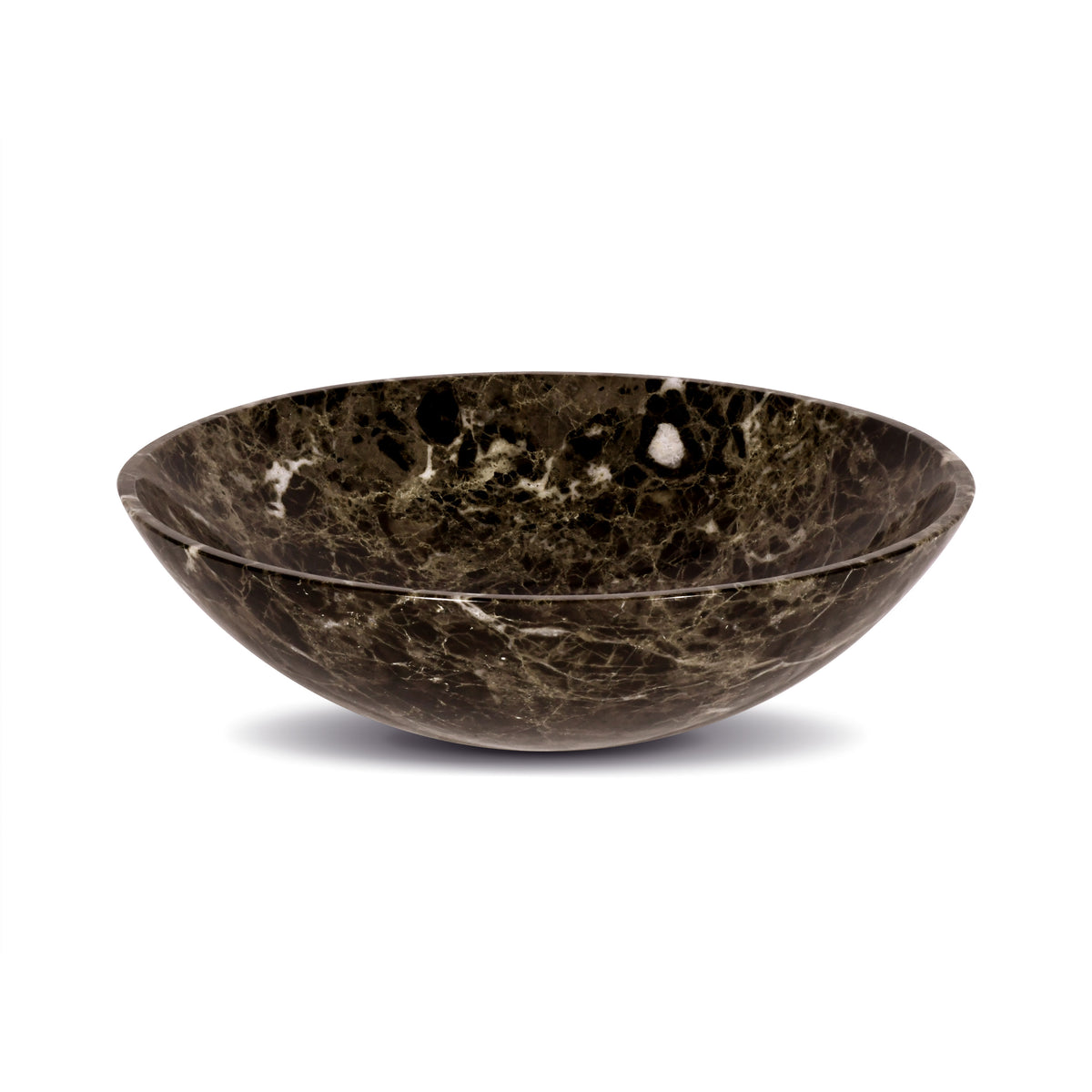 17 Inch Bowl Dark Emperador Marble Bathroom Artistic Vessel Sink - dark emperador marble vessel sink
