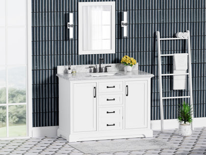 Rhoda 48" Vanity Set with Luxurious Carrara Marble Top