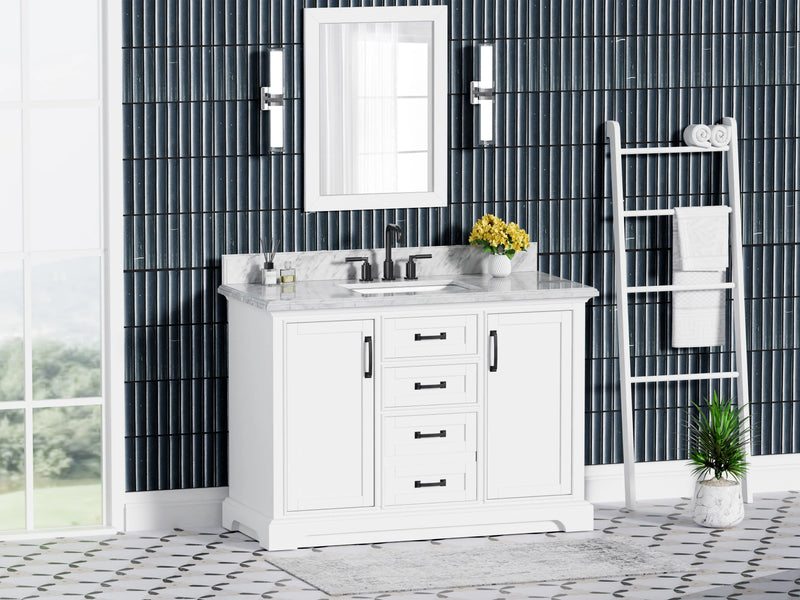 Rhoda 48" Vanity Set with Luxurious Carrara Marble Top