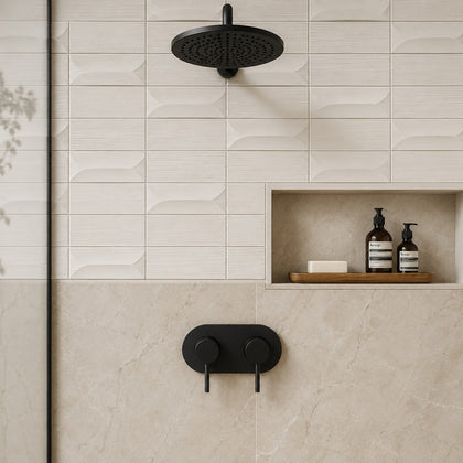 Abstract 3D Pattern Cream 12-1/2-in x 16-in Porcelain Mosaic Floor and Wall Tile( 8.3 sq. ft. /Box )