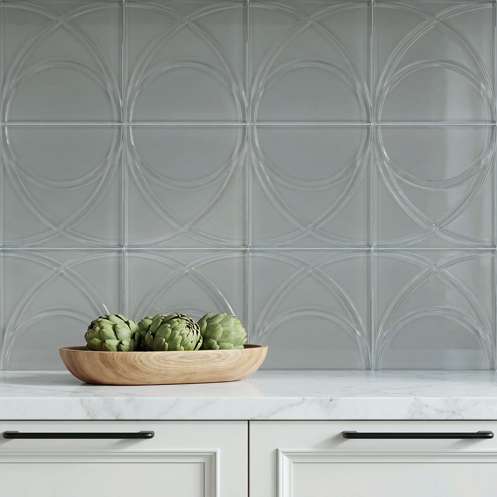 Taupe Swirl 12-in x 12-in Glass Mosaic Wall Tile( 10 sq. ft. /Box )
