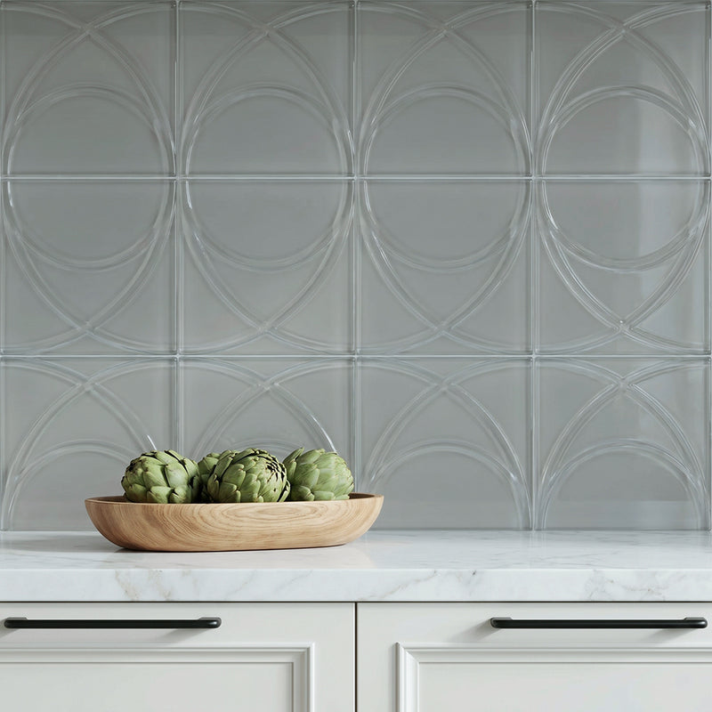 Taupe Swirl 12-in x 12-in Glass Mosaic Wall Tile( 10 sq. ft. /Box )