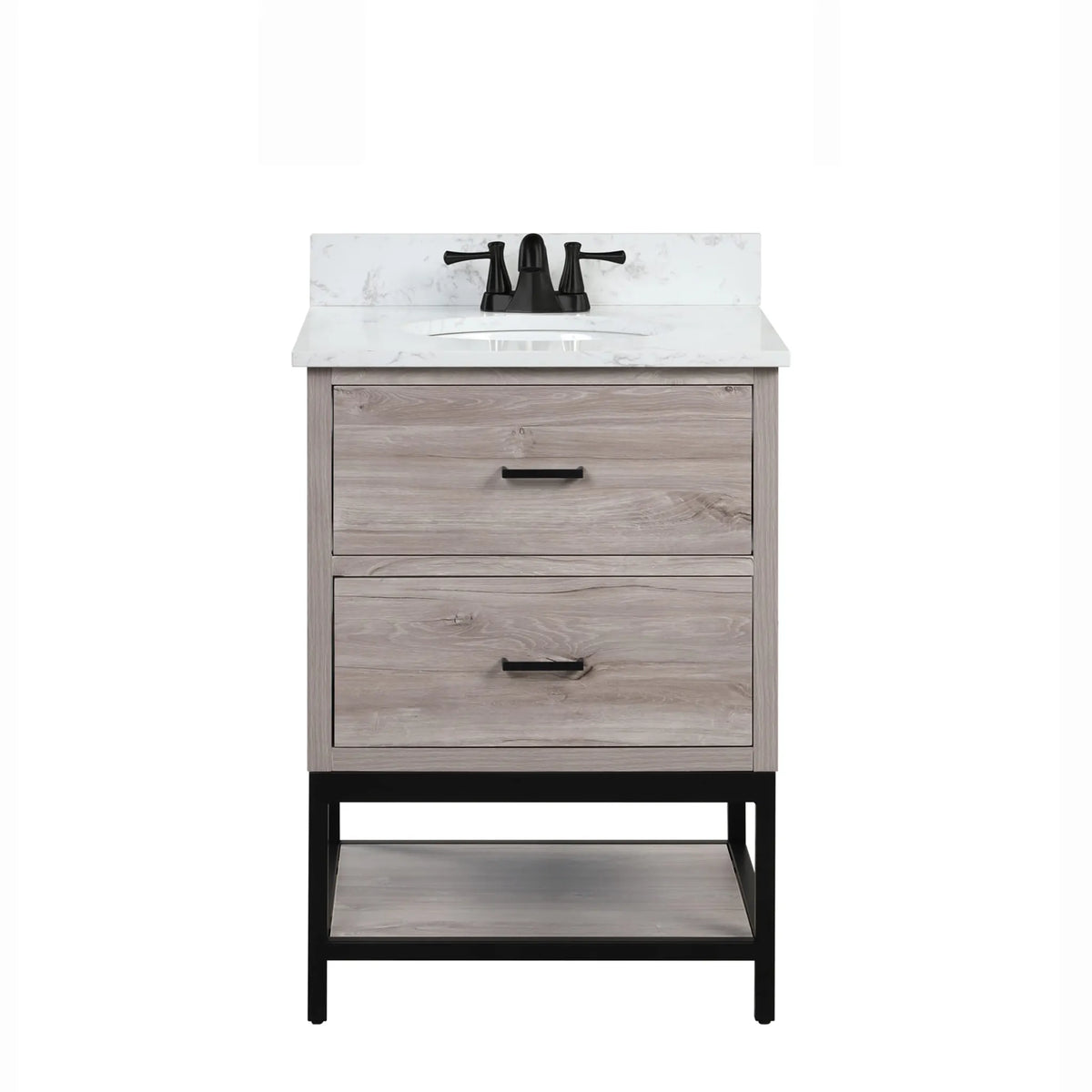 Hartley 25" Single Vanity With Carrara White Quartz Stone Top