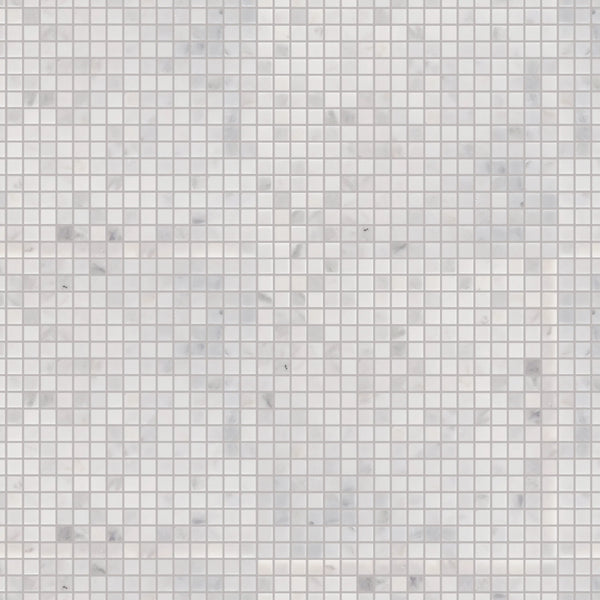 Oriental White Polished Marble Mosaic Floor and Wall Tile - Sample (Product Shown is Full Size)