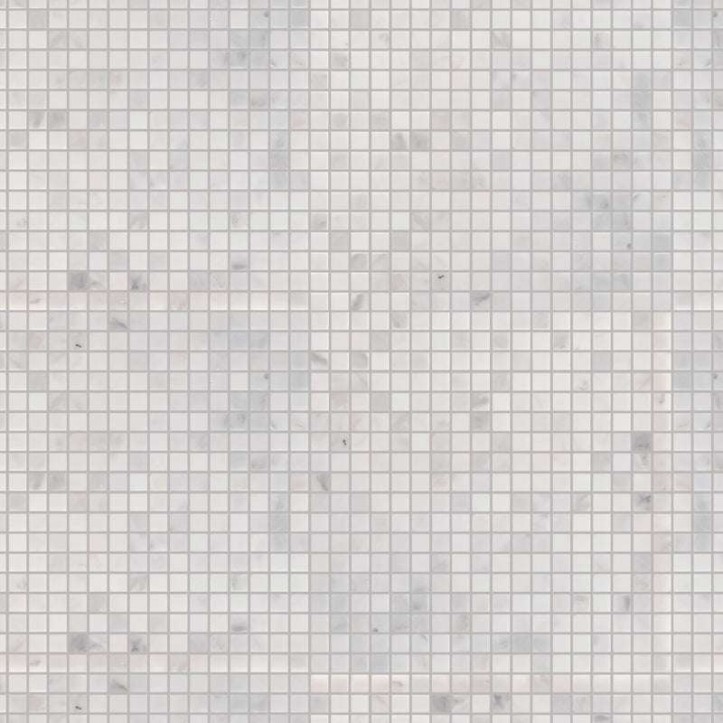 Oriental White Polished Marble Mosaic Floor and Wall Tile - Sample (Product Shown is Full Size)