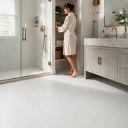 White - 2-in Hexagon 12-in x 12-in Matte Porcelain Mosaic Floor and Wall Tile( 20 sq. ft. /Box )