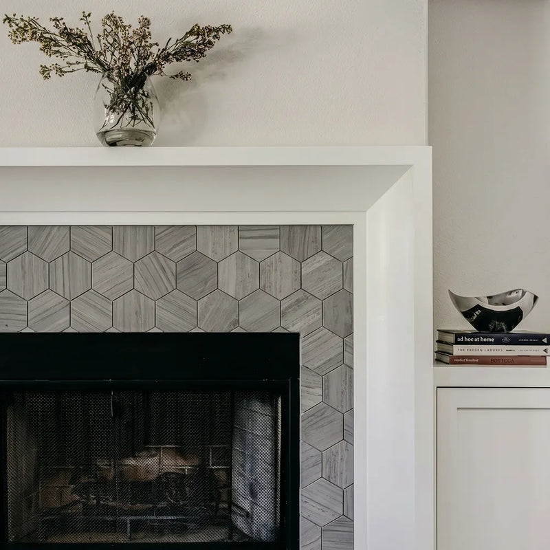 3-in Athens Gray Hexagon 12-in x 11-in Honed Mosaic Floor and Wall Tile ( 4.6 sq. ft. /Box )