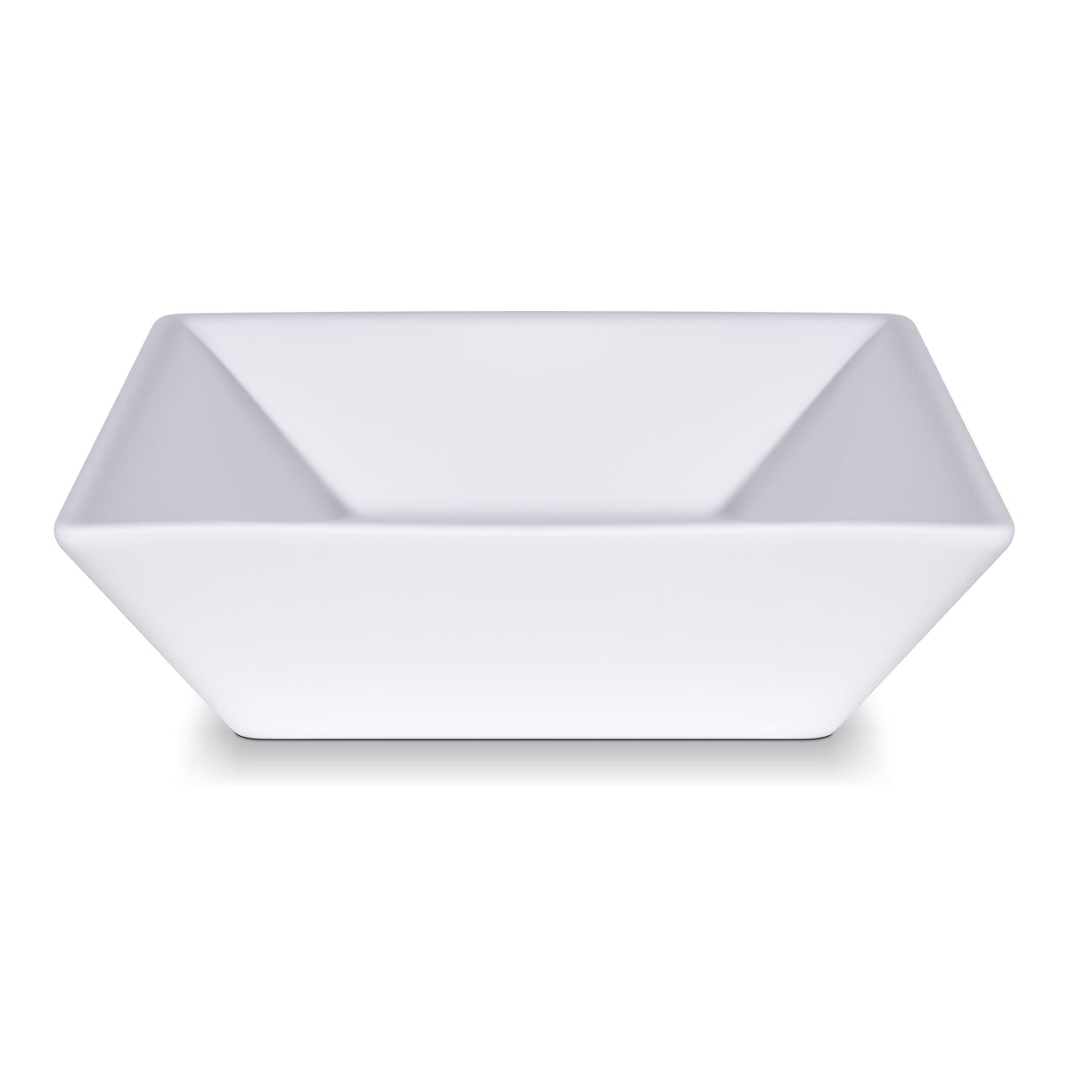 16 inch square modern white ceramic vessel sink with a sleek geometric design for bathroom upgrades.