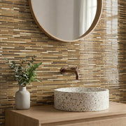 Natural Weave Random Strip Glass Mix 12-in x 13-in Glass Mosaic Wall Tile( 21.6 sq. ft. /Box )