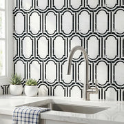 Windows Pattern Oriental Black & White 12-in x 12-in Waterjet Mosaic Floor and Wall Tile( 6 sq. ft. /Box )
