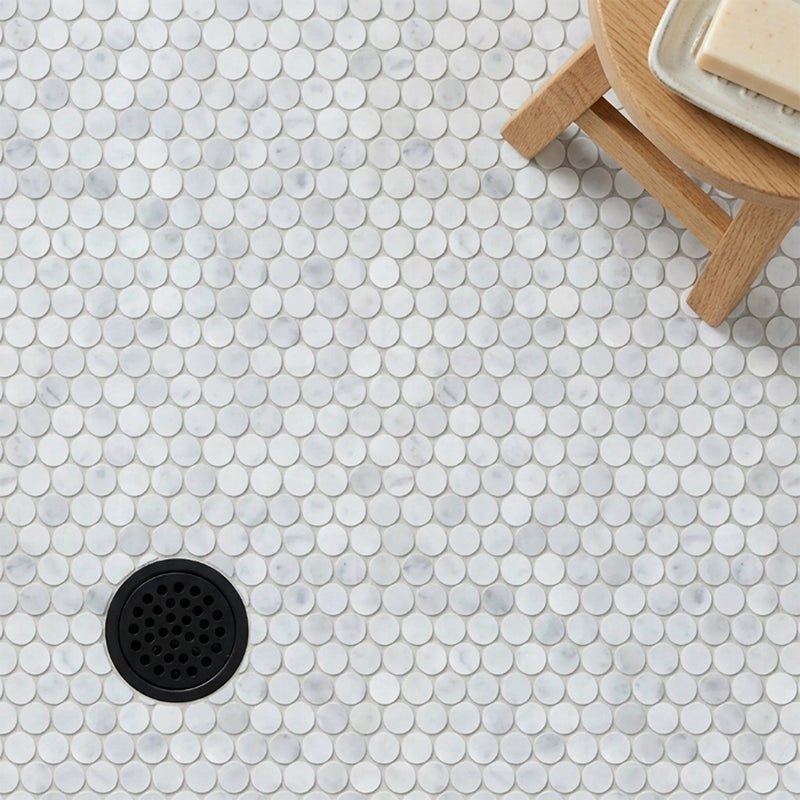 1-in Carrara Honeycomb 12-in x 12-in Polished Marble Mosaic Floor and Wall Tile( 5 sq. ft. /Box )