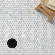 1-in Carrara Honeycomb 12-in x 12-in Polished Marble Mosaic Floor and Wall Tile( 5 sq. ft. /Box )