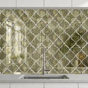 arabesque Lantern Antique Mirror Distressed 12-in x 9-in Glass Mosaic Wall Tile( 7.5 sq. ft. /Box )