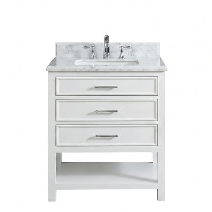 Manhattan  30" Vanity With Carrara Marble Top