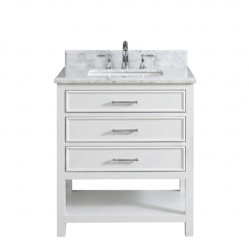 Manhattan  30" Vanity With Carrara Marble Top
