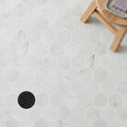 3-in Calacatta Hexagon 12-in x 10-in Polished Marble Mosaic Floor and Wall Tile( 4.15 sq. ft. /Box )