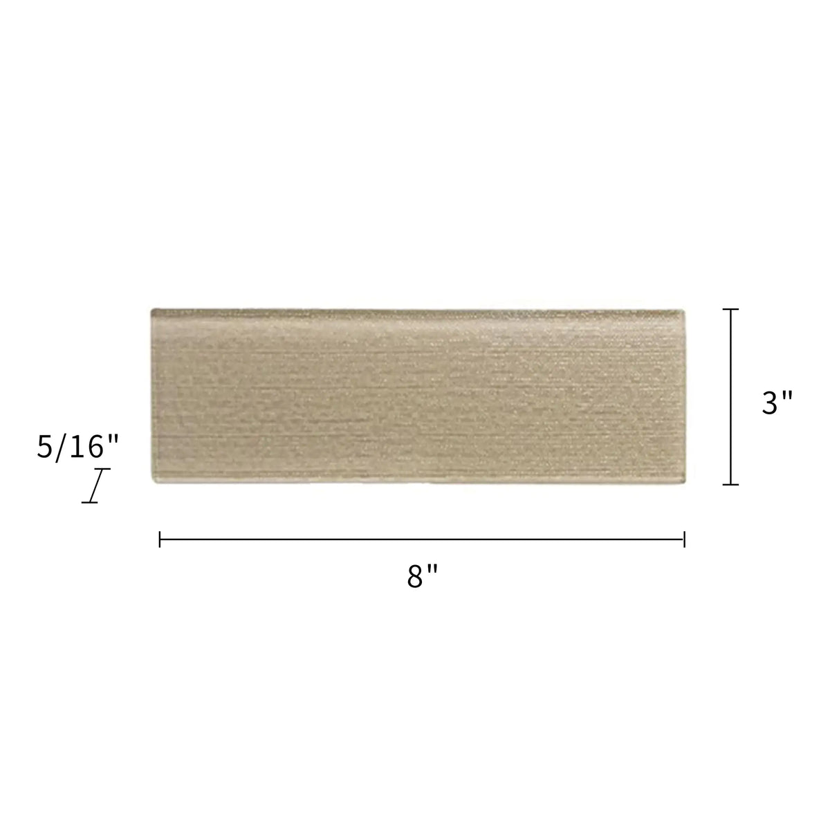 Linen Beige Glass Wall Tiles - Sample (Product Shown is Full Size)
