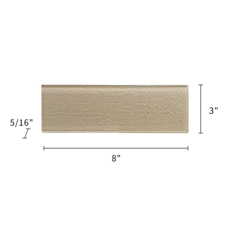 Linen Beige Glass Wall Tiles - Sample (Product Shown is Full Size)