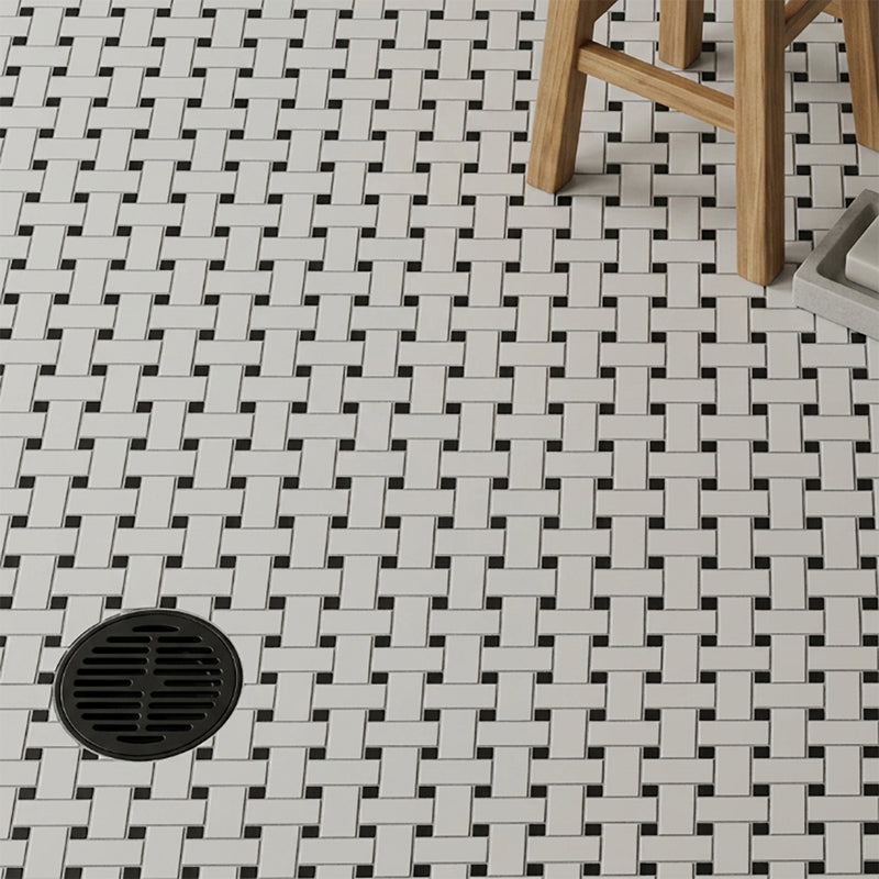 Basketweave - 12-in x 12-in Porcelain Matte & Satin Glazed Mosaic Floor and Wall Tile( 20 sq. ft. /Box )