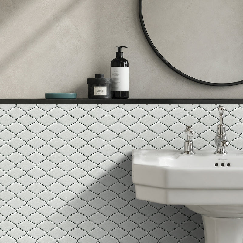 Blanco Crackled 10-in x 12-in Porcelain Mosaic Tile( 8.3 sq. ft. /Box )