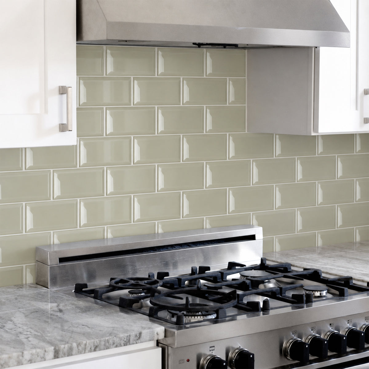 Bevel Nude 4-in x 8-in Glass Wall Tile( 1.98 sq. ft. /Box )