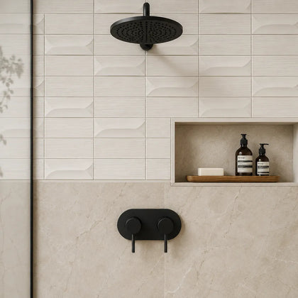 Abstract 3D Pattern Cream 12-1/2-in x 16-in Porcelain Mosaic Floor and Wall Tile( 8.3 sq. ft. /Box )