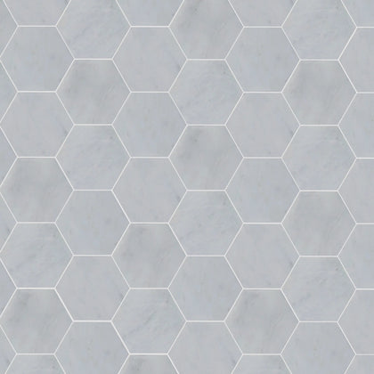 6-in Oriental White Hexagon 12-in x 10-in Honed Mosaic Wall Tile ( 4.15 sq. ft. /Box )