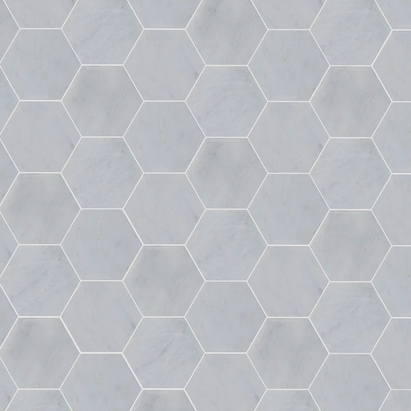 6-in Oriental White Hexagon 12-in x 10-in Honed Mosaic Wall Tile ( 4.15 sq. ft. /Box )