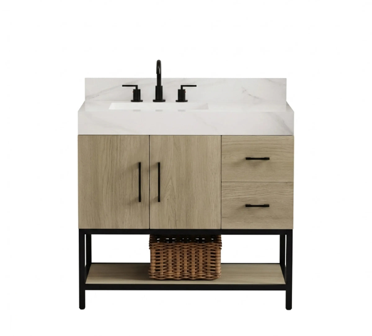 Utopia 36" Freestanding Bathroom Vanity with Calacatta Sintered Stone Top
