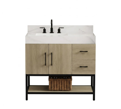 Utopia 36" Freestanding Bathroom Vanity with Calacatta Sintered Stone Top