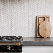Oriental White Synergy Weave 12-in x 11-in Polished Marble Mosaic Wall Tile( 4.6 sq. ft. /Box )