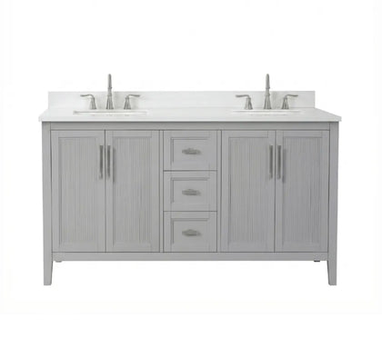 Hollister 60" Vanity Set with Sintered Stone Carrara Top