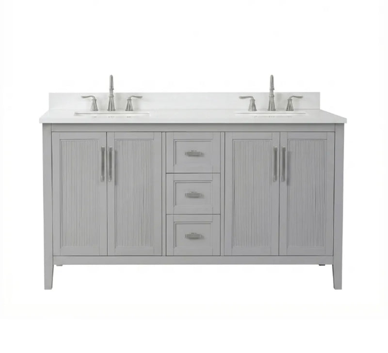 Hollister 60" Vanity Set with Sintered Stone Carrara Top