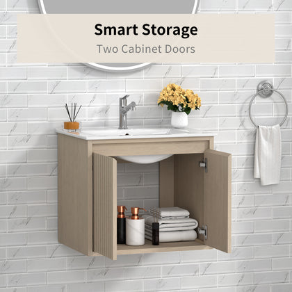 WM-Mena 24" Single Vanity With Porcelain Top