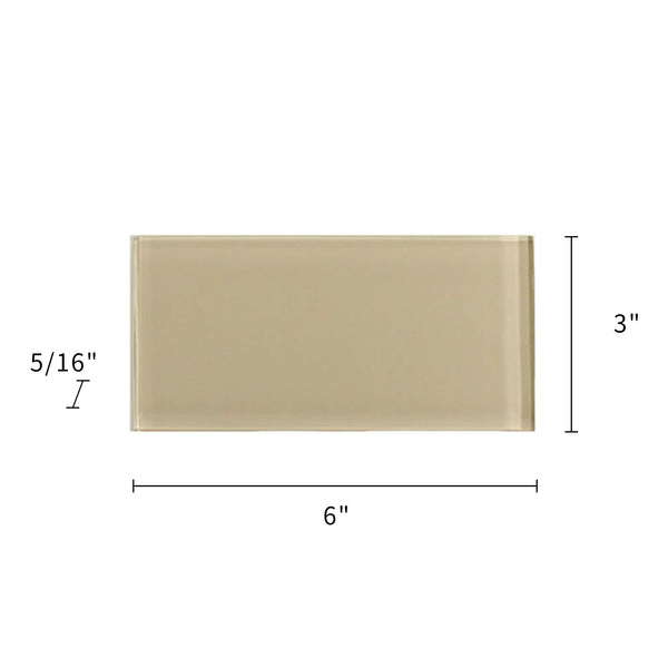 Nude Block 3-in x 6-in Glass Wall Tiles( 4.16 sq. ft. /Box )