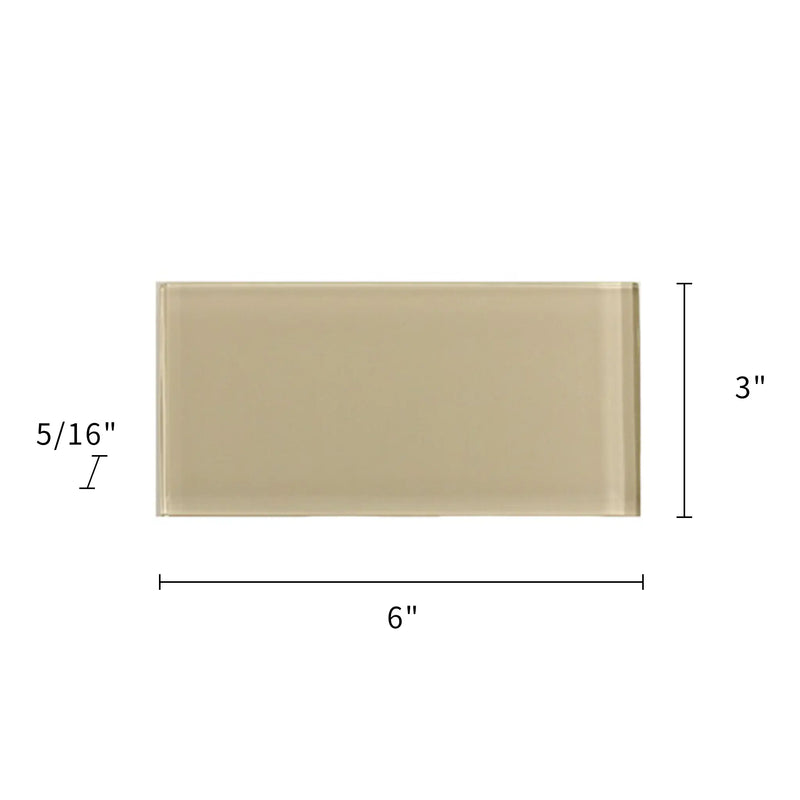 Nude Block 3-in x 6-in Glass Wall Tiles( 4.16 sq. ft. /Box )