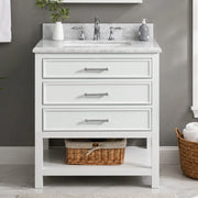1.0 Manhattan 30" Vanity With Carrara Marble Top