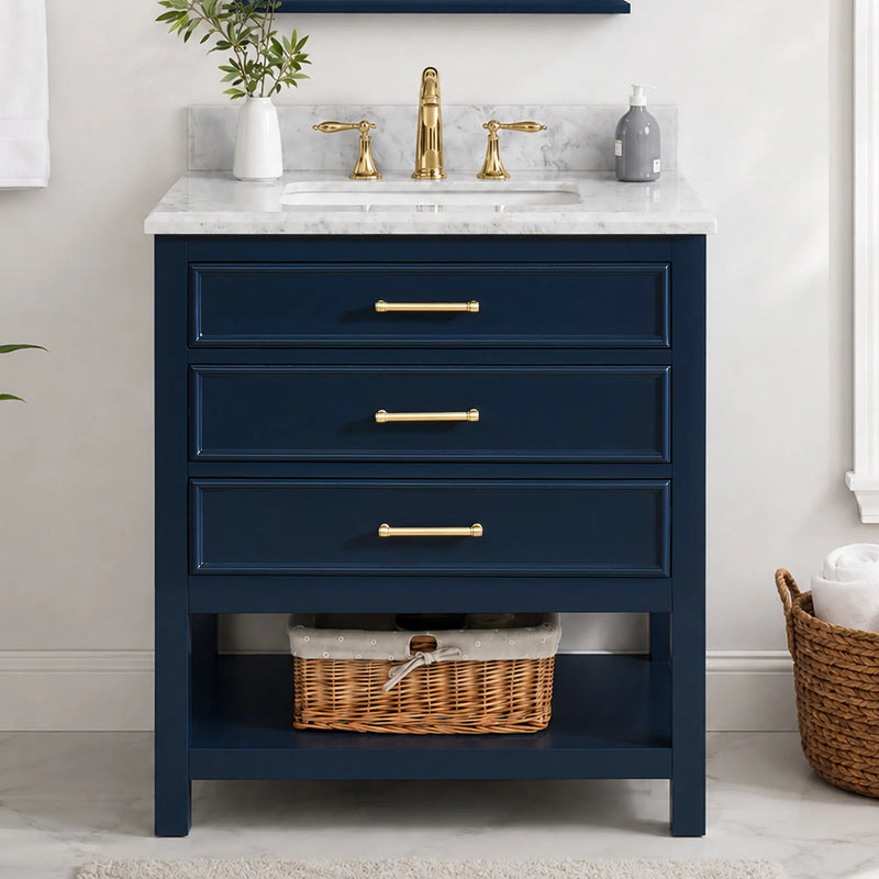 1.0 Manhattan 30" Vanity With Carrara Marble Top