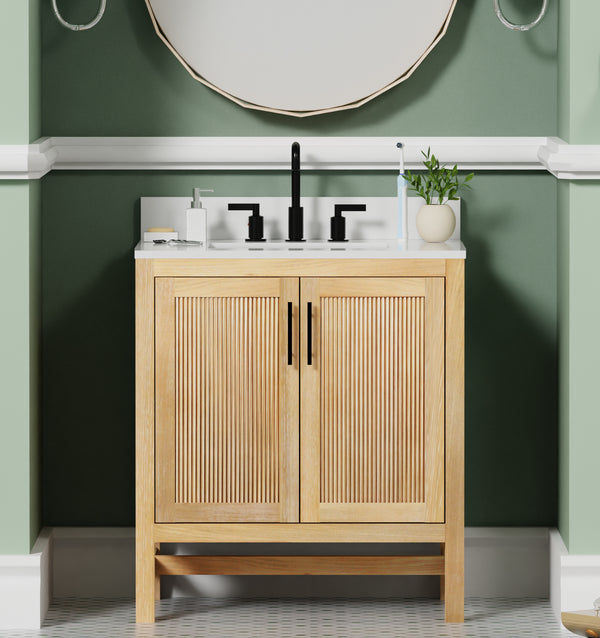 Blunt 30" Single Vanity with Pure White Quartz Top