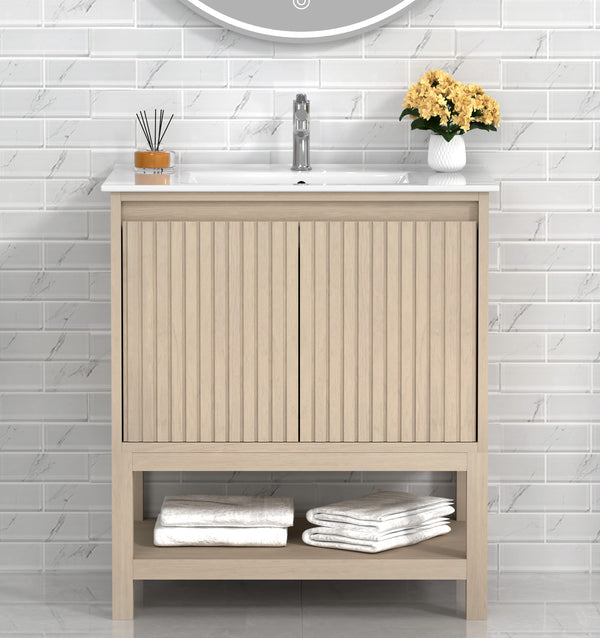 Mena 30" Single Vanity With Porcelain Top