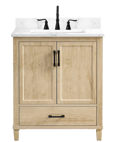 Hardin 30" Single Vanity With Carrara White Engineered Stone Top