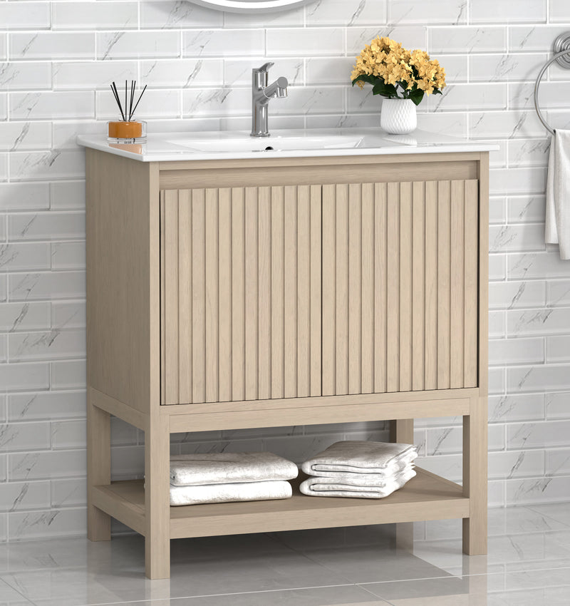 Mena 30" Single Vanity With Porcelain Top