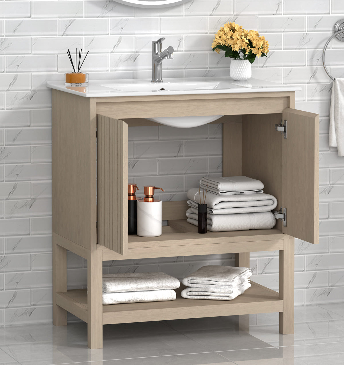 Mena 30" Single Vanity With Porcelain Top