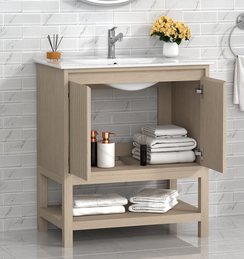 Mena 30" Single Vanity With Porcelain Top