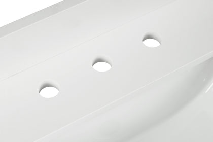 61" Snow White Quartz Vanity Top with Sink