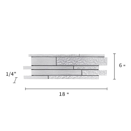 6-in x 18-in Pure Glass Mix Random Strip Mosaic Wall Tile( 7.5 sq. ft. /Box )