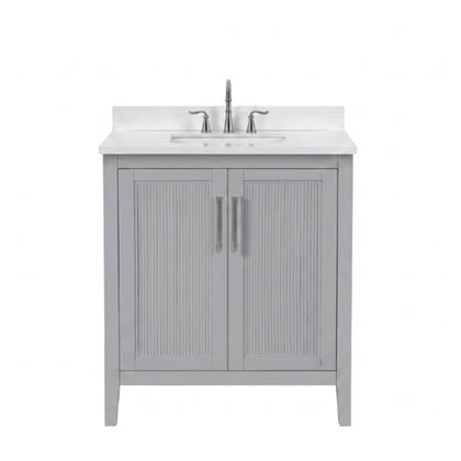Hollister 30" Single Vanity with Sintered Stone Carrara Top
